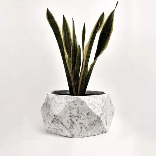 Кашпо Low Rombo Marble