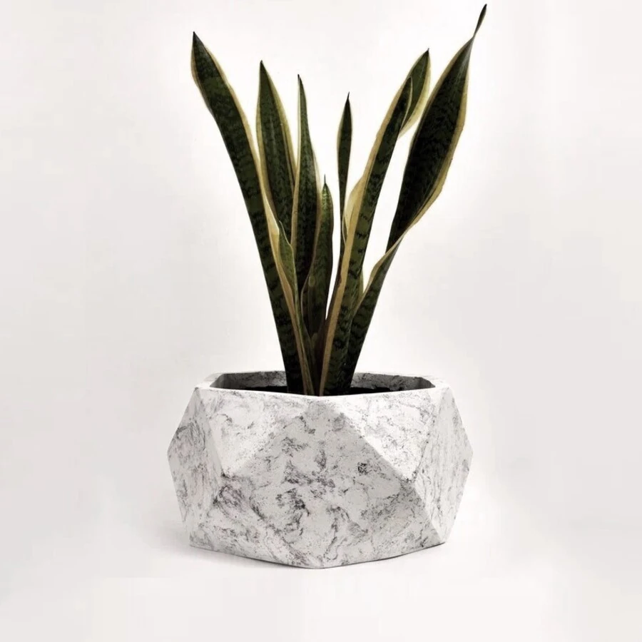 Кашпо Low Rombo Marble