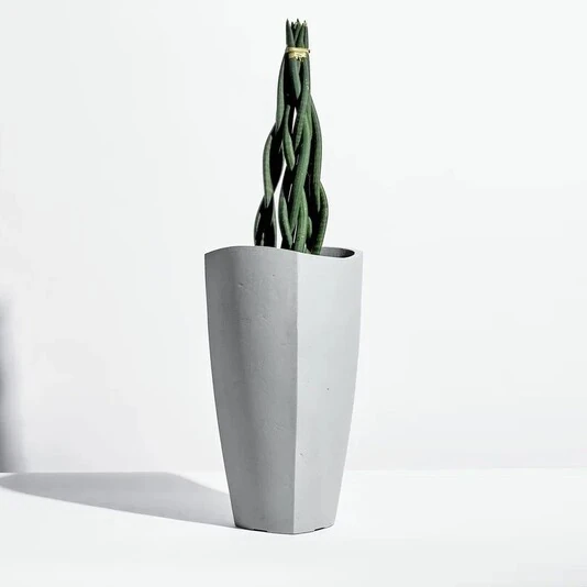 Кашпо Trapezoid Wave grey