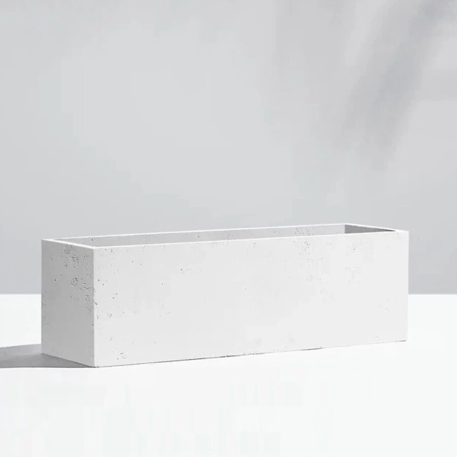 Кашпо Low-Rectangle white