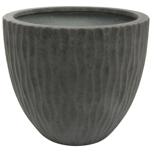 Кашпо Nobilis Marco "Waves dark grey Round" 
