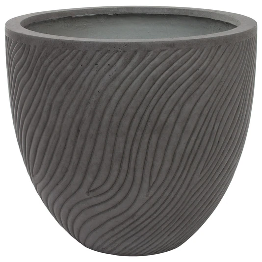 Кашпо Nobilis Marco "Sand Waves dark grey Round" 