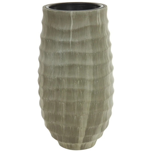 Кашпо Nobilis Marco "Horizontal waves antique green Tall Round" 