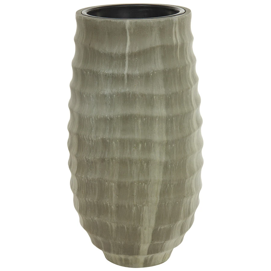 Кашпо Nobilis Marco "Horizontal waves antique green Tall Round" 