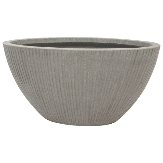 Кашпо Nobilis Marco "Vertical stripes rough cement Oval" 