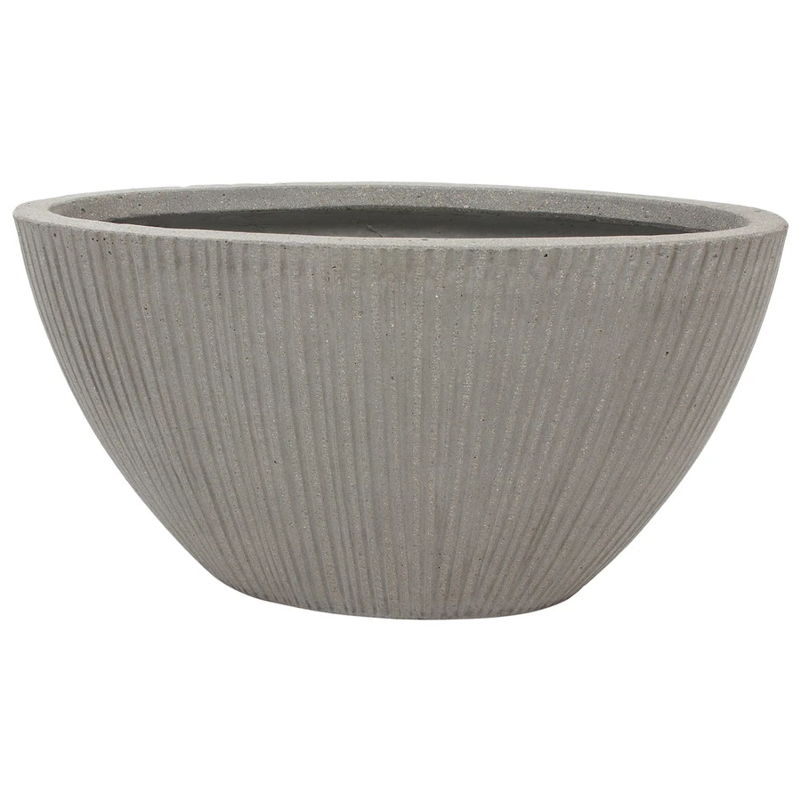 Кашпо Nobilis Marco "Vertical stripes rough cement Oval" 
