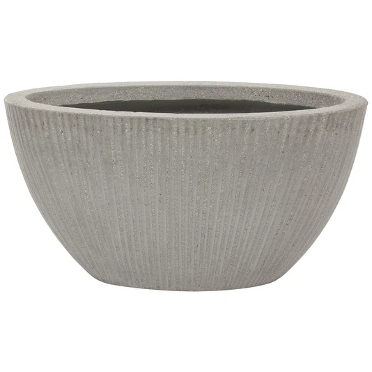 Кашпо Nobilis Marco "Vertical stripes rough cement Oval" 