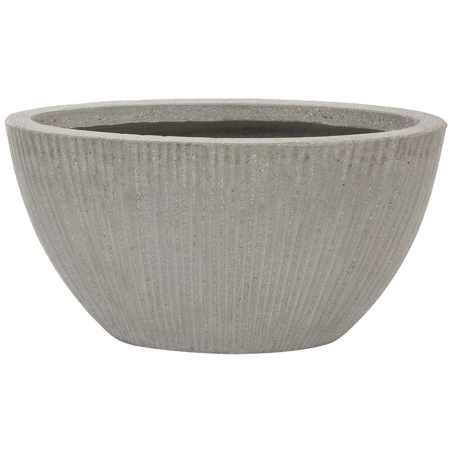 Кашпо Nobilis Marco "Vertical stripes rough cement Oval" 