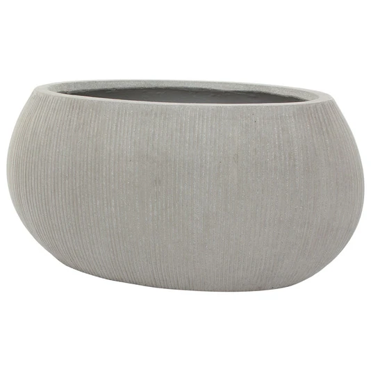 Кашпо Nobilis Marco "Vertical stripes rough cement Oval" 