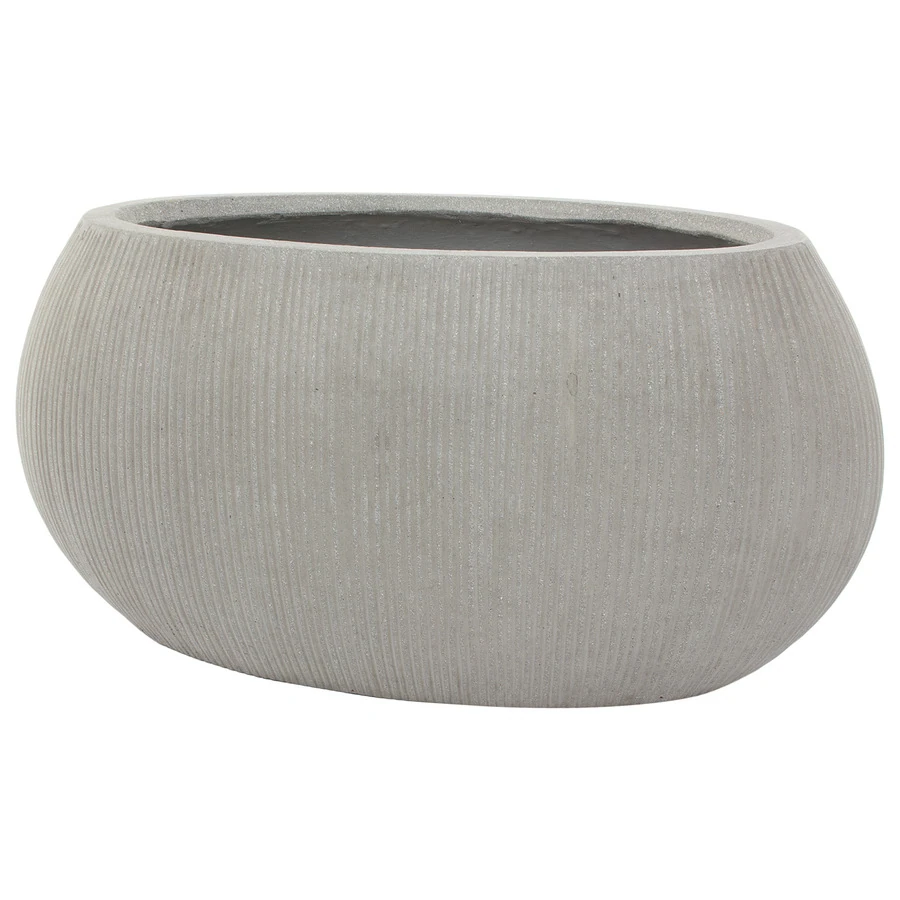 Кашпо Nobilis Marco "Vertical stripes rough cement Oval" 