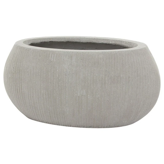 Кашпо Nobilis Marco "Vertical stripes rough cement Oval"