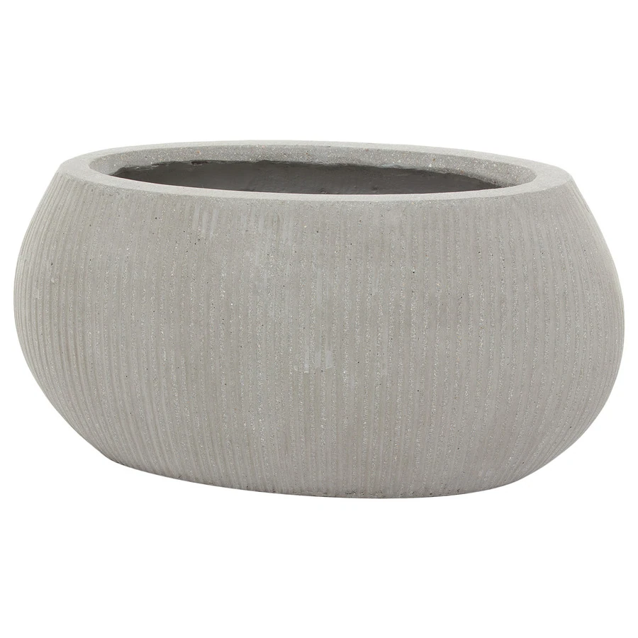 Кашпо Nobilis Marco "Vertical stripes rough cement Oval"