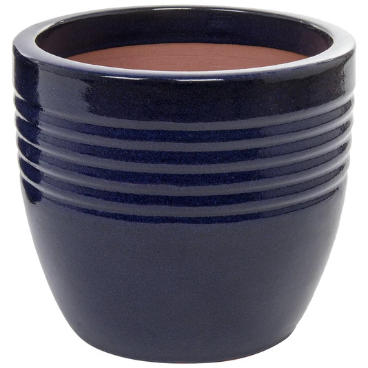 Кашпо Nobilis Marco "Dark Blue Relief Round"